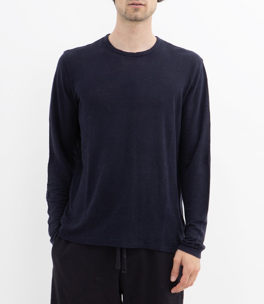 LINEN CREW LS