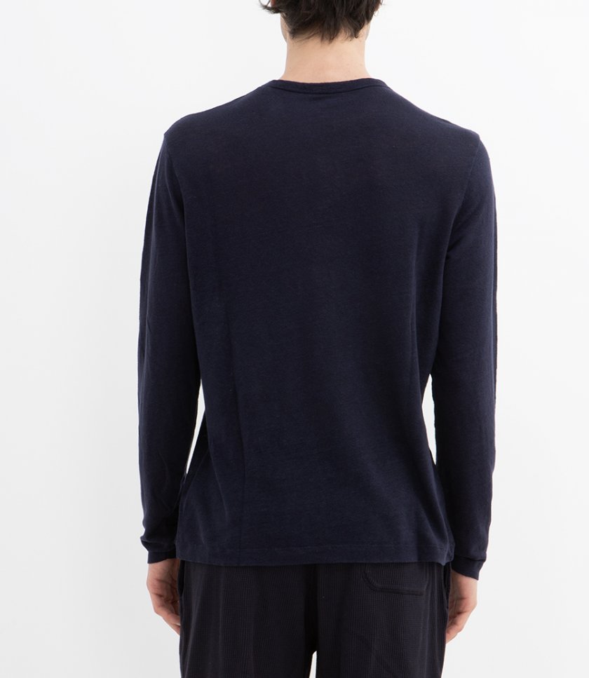 LINEN CREW LS