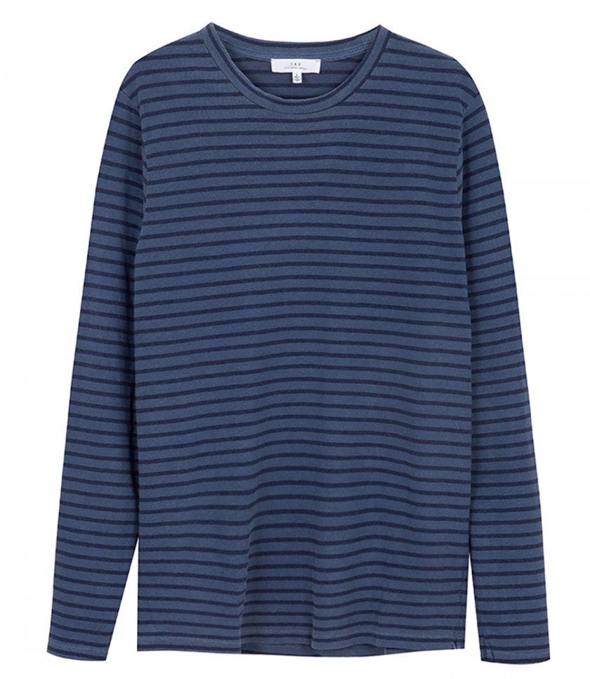 CLOTHES - LS ORGANIC HEMP STRIPE CREW TEE