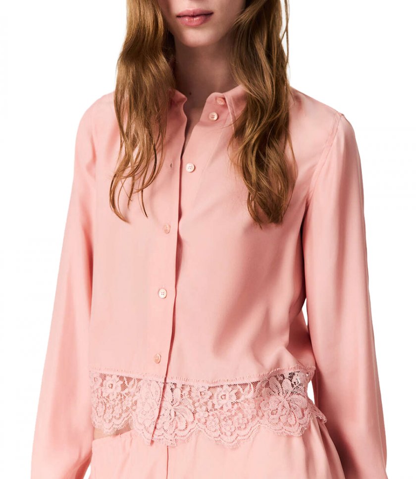 LACE TRIMMED SHIRT