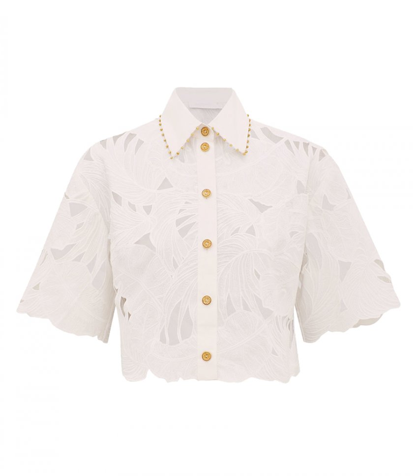MAHON EMBROIDERED CROP SHIRT