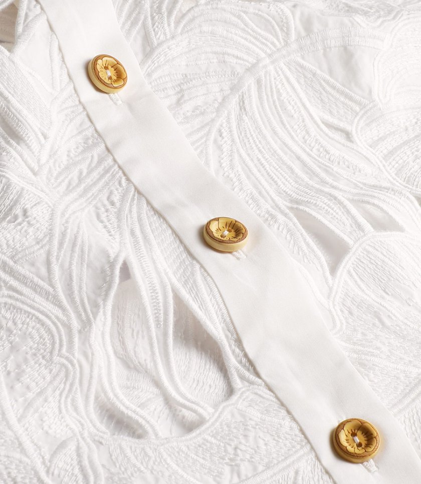 MAHON EMBROIDERED CROP SHIRT