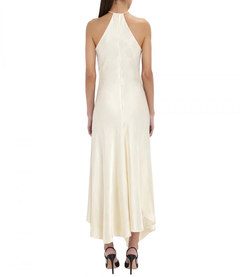 HALTERNECK DRAPED DRESS