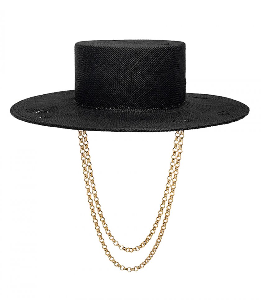DOUBLE CHAIN STRAP CANOTIER HAT