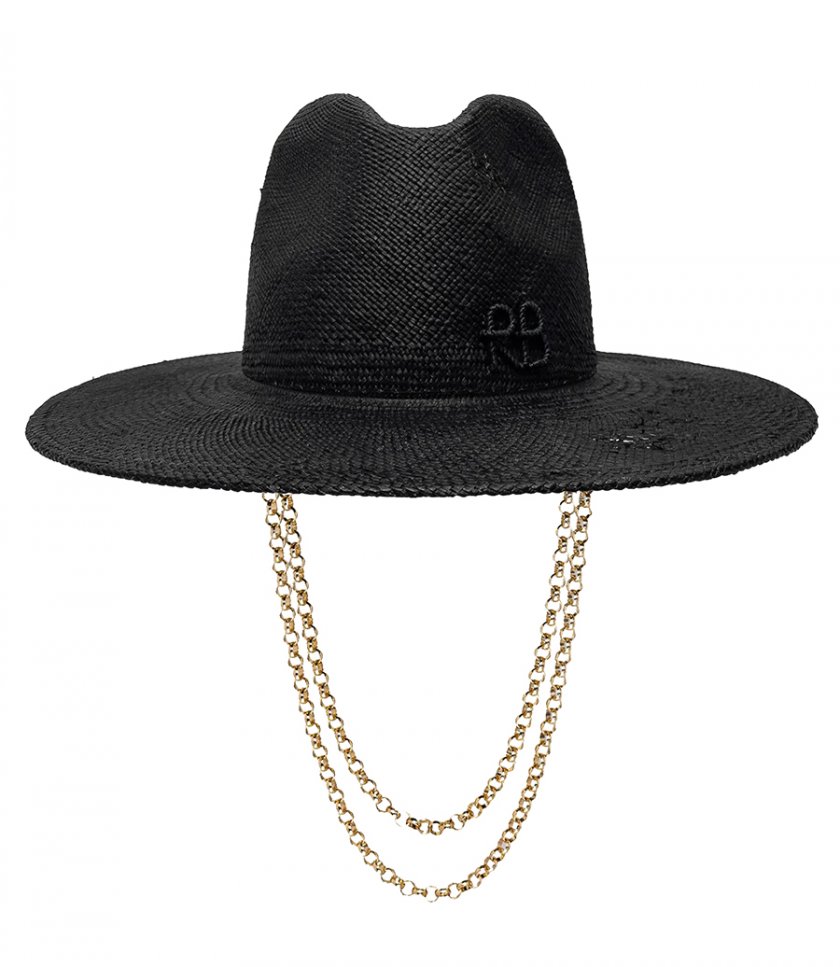 HATS - DOUBLE CHAIN STRAP FEDORA HAT