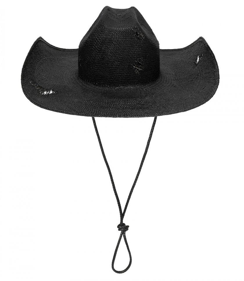HATS - LEATHER TRIM COWBOY HAT