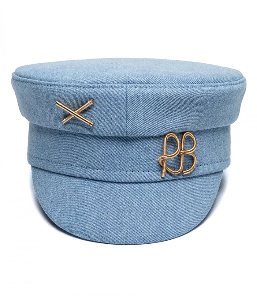 HATS - GOLD TONE LOGO BAKER BOY HAT