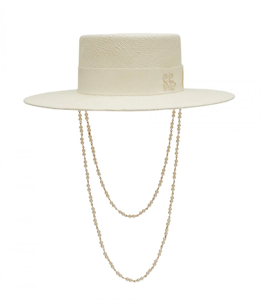 HATS - DOUBLE CHAIN STRAP BOATER HAT