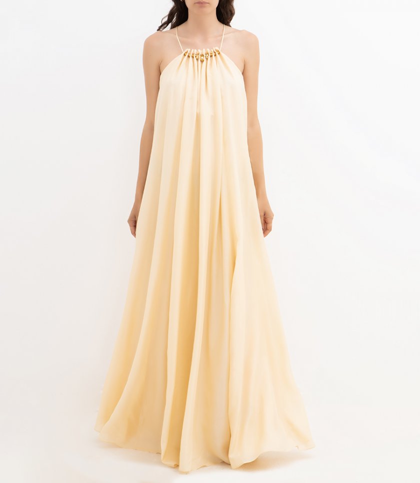 ASTER GATHERED BEAD MAXI DRESS