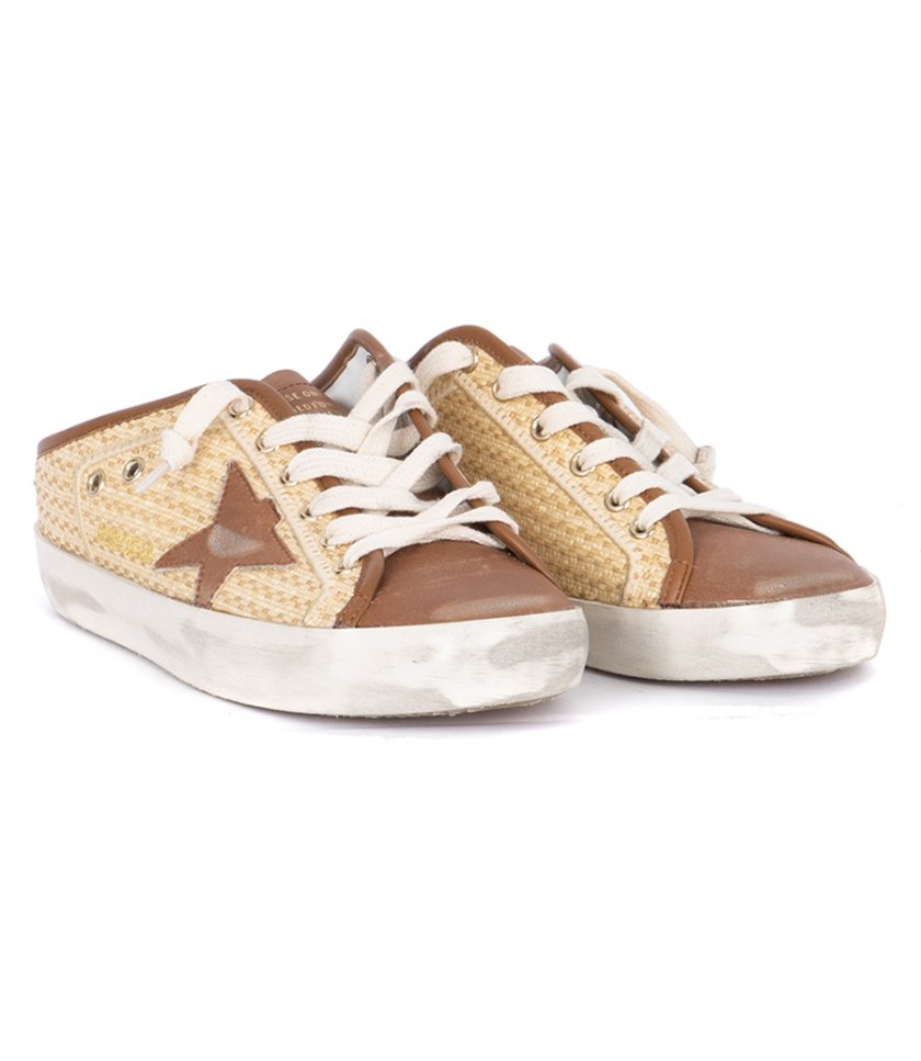 BROWN LEATHER STAR SUPER-STAR SABOT