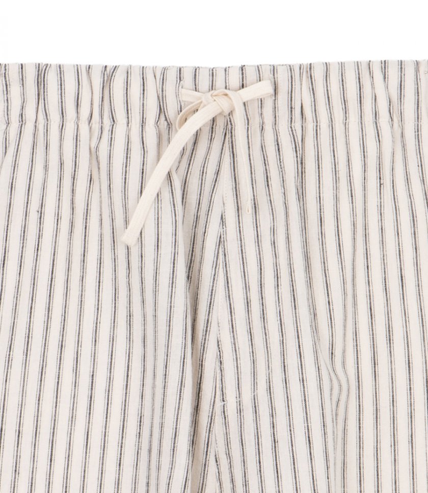 LINEN STRIPE JOGGY SHORT