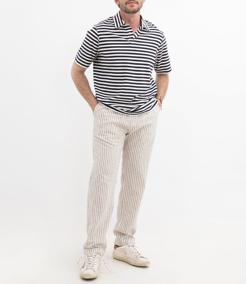 LINEN STRIPE JOGGY PANTS