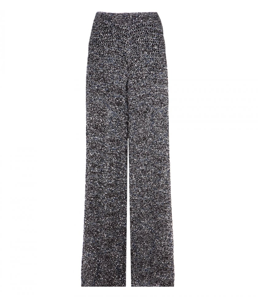 JUST IN - SEQUINED KNITTED NET TROUSERS
