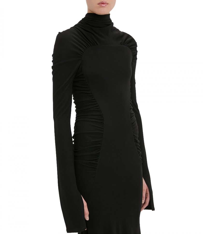 HIGH NECK MIDI DRESS