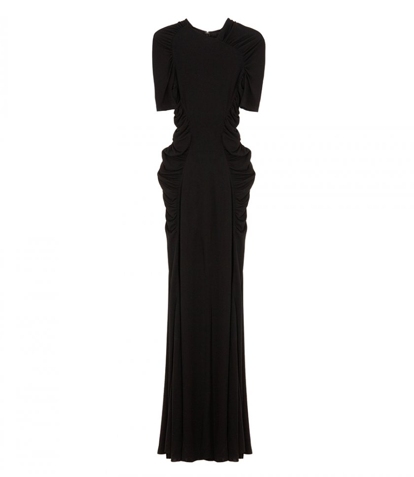 JUST IN - SHORT SLEEVE GATHERED GOWN