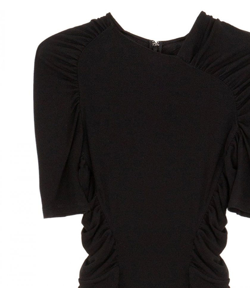 SHORT SLEEVE GATHERED GOWN