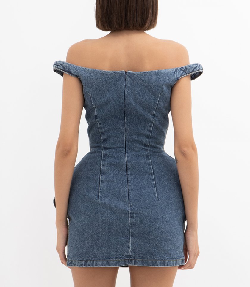 SCULPTED FLOWER MINI DRESS