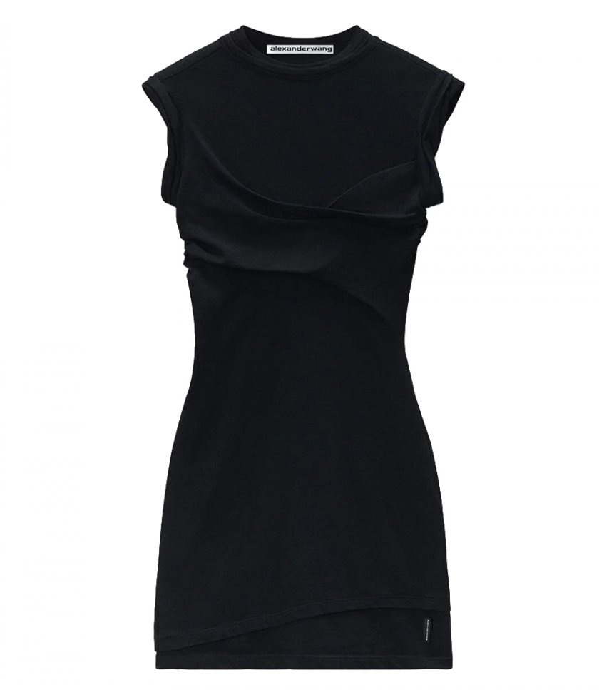 JUST IN - SLEEVELESS TWISTED BUST MINI LAYERED DRESS