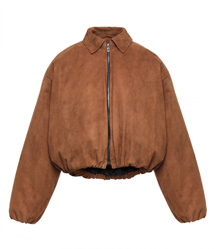 LEATHER JACKETS - CORDUROY EFFECT BOMBER JACKET