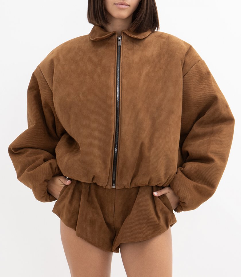 CORDUROY EFFECT BOMBER JACKET