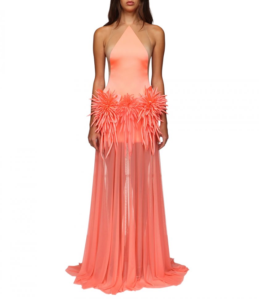 CACTUS DAHLIA DETAIL GOWN