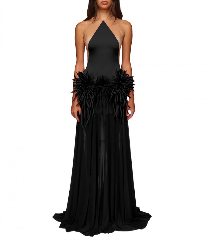 CACTUS DAHLIA DETAIL GOWN
