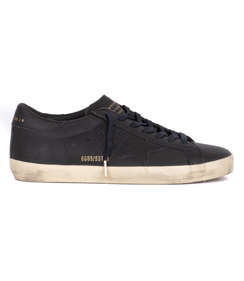 GOLDEN GOOSE  - BLUE LEATHER STAR SUPER-STAR