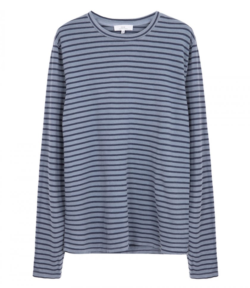 SAVE KHAKI - LS ORGANIC HEMP STRIPE CREW TEE
