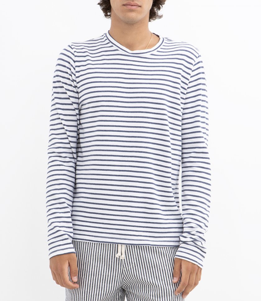LS ORGANIC HEMP STRIPE CREW TEE
