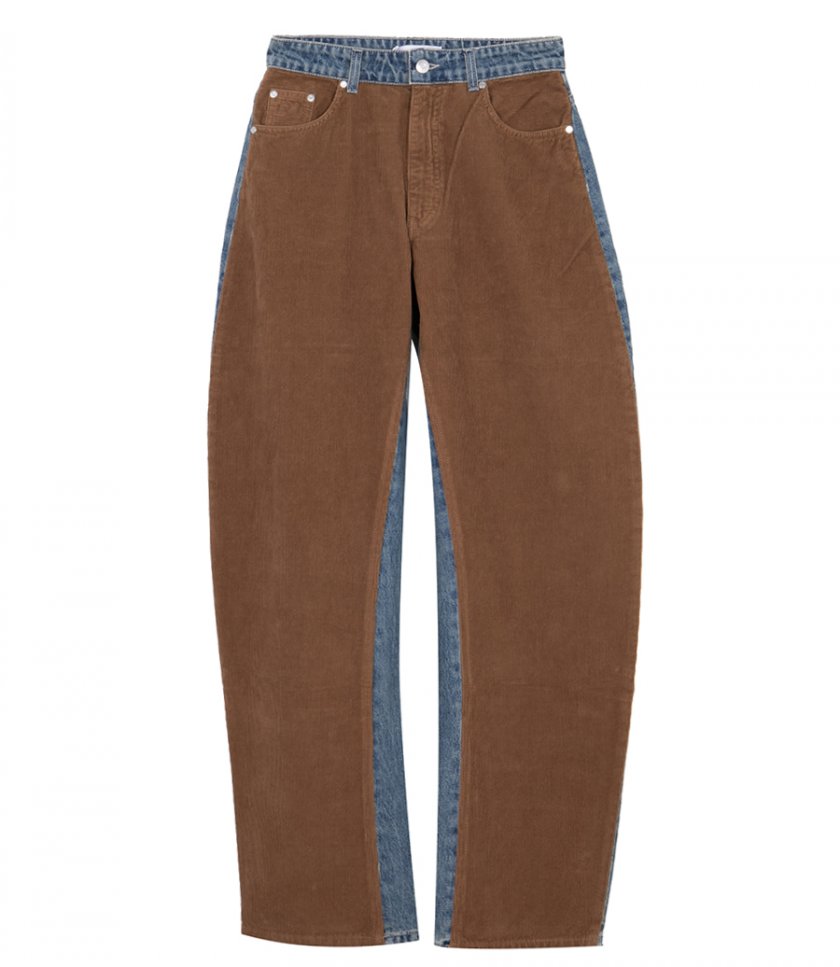 CORDUROY MIX CURVED JEANS