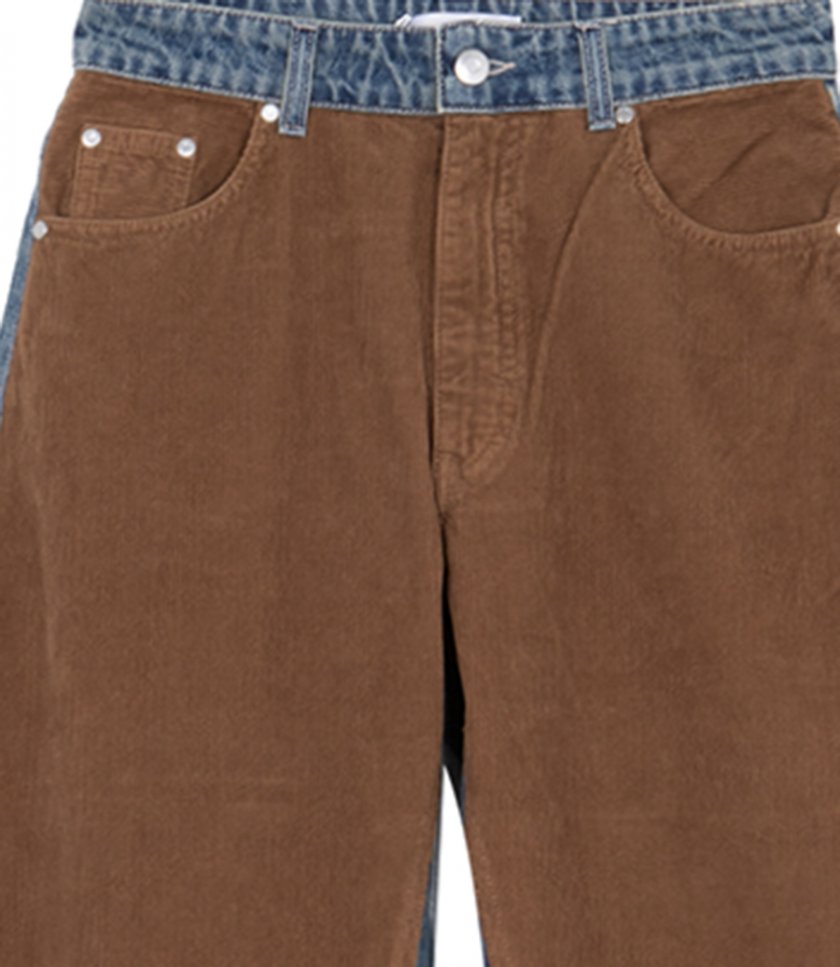 CORDUROY MIX CURVED JEANS