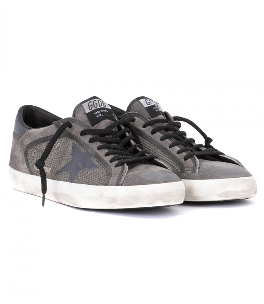 GREY LEATHER STAR SUPER-STAR MESH