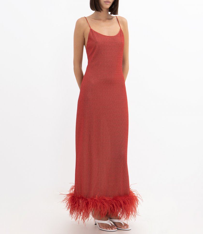 LUMIERE PLUMAGE SLIP DRESS