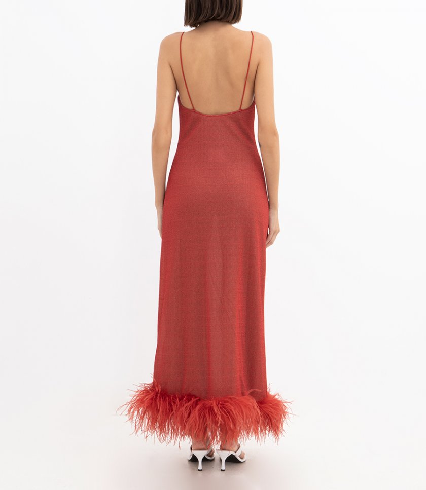 LUMIERE PLUMAGE SLIP DRESS