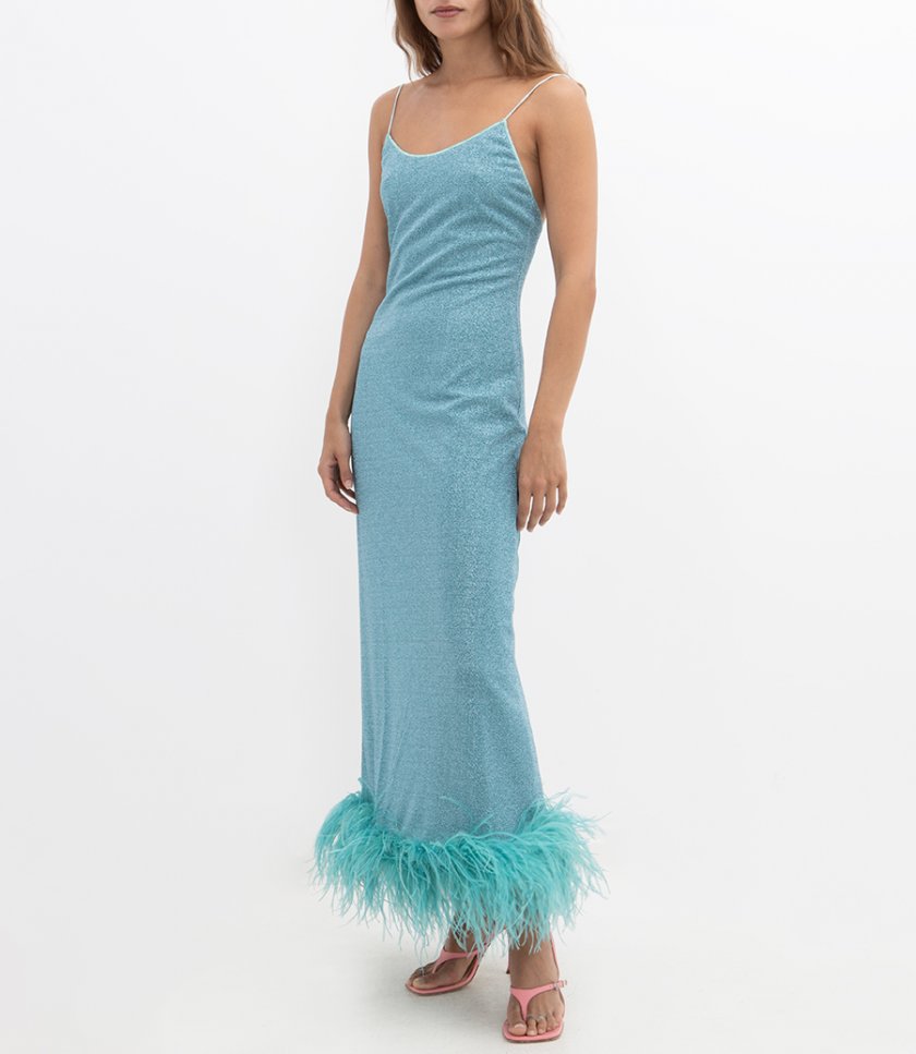 LUMIERE PLUMAGE SLIP DRESS