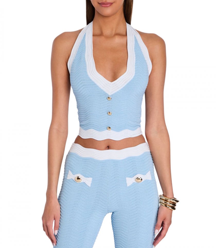 LEENA METALLIC RIB TOP