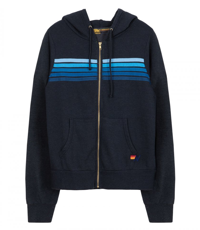 AVIATOR NATION - 5 STRIPE ZIP HOODIE