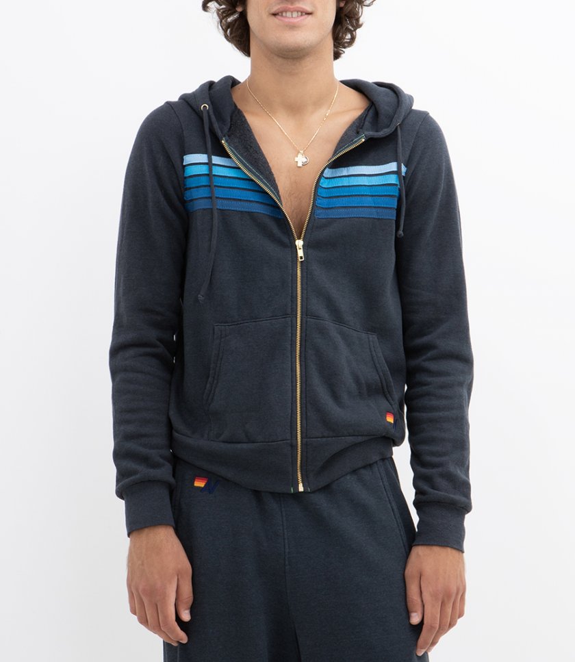 5 STRIPE ZIP HOODIE