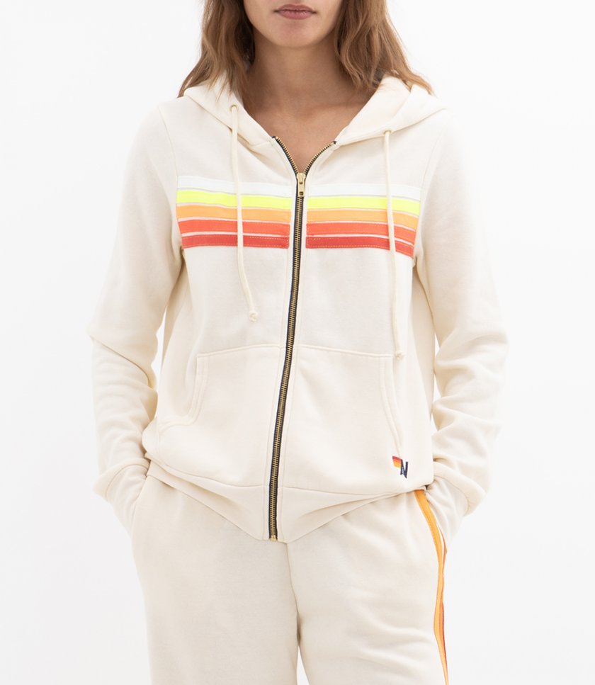 5 STRIPE ZIP HOODIE