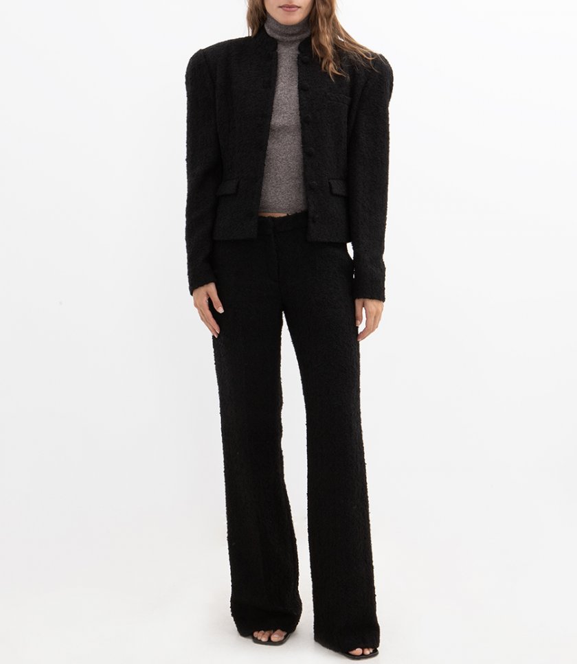 FLARED TAILORED BOUCLE TROUSERS