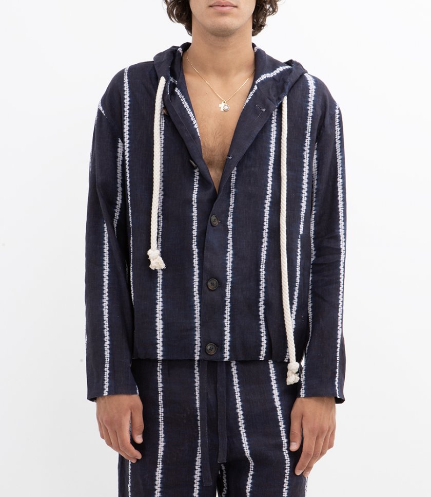 SHIBORI STRIPE HOODIE