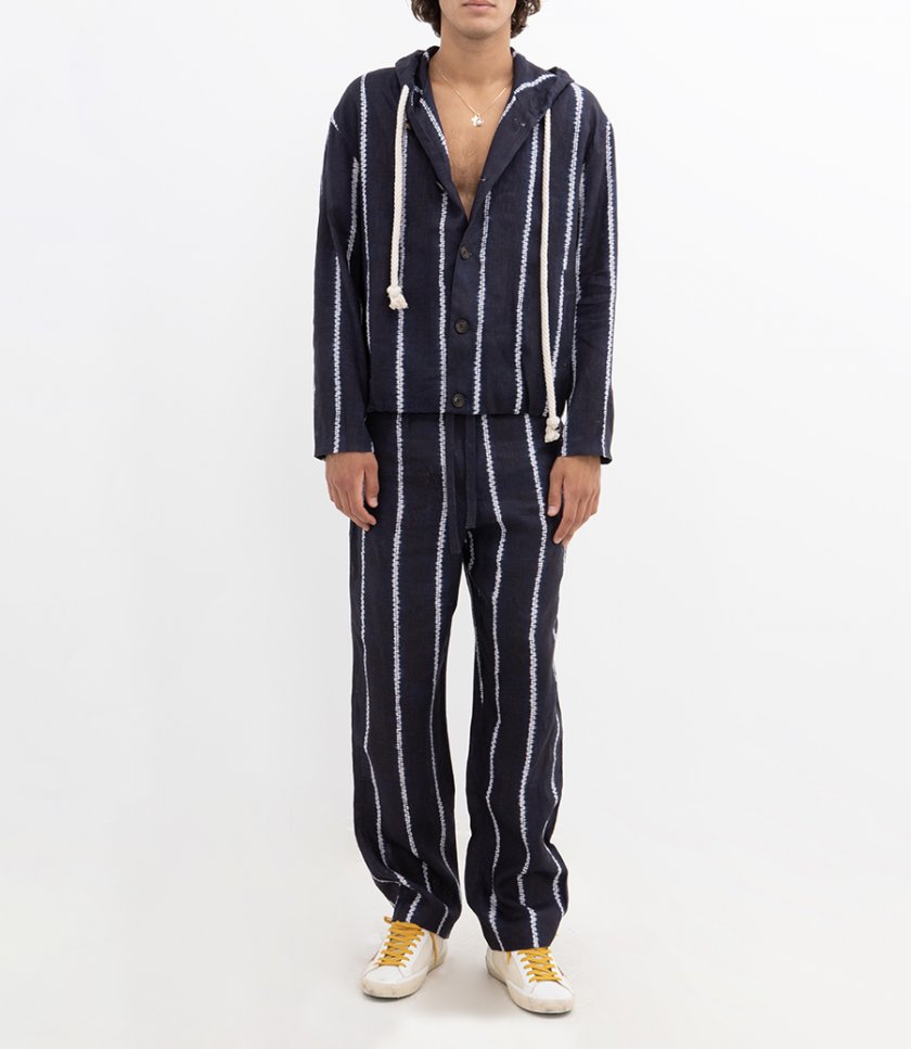 SHIBORI STRIPE HOODIE