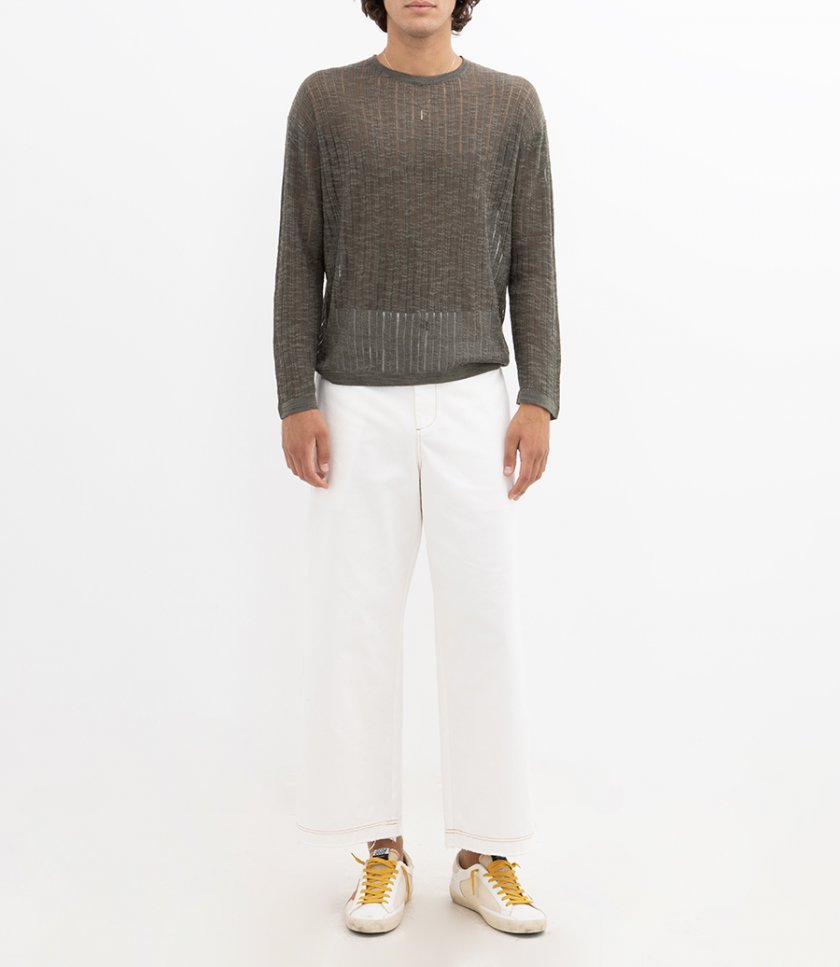 POINTELLE KNIT SWEATER