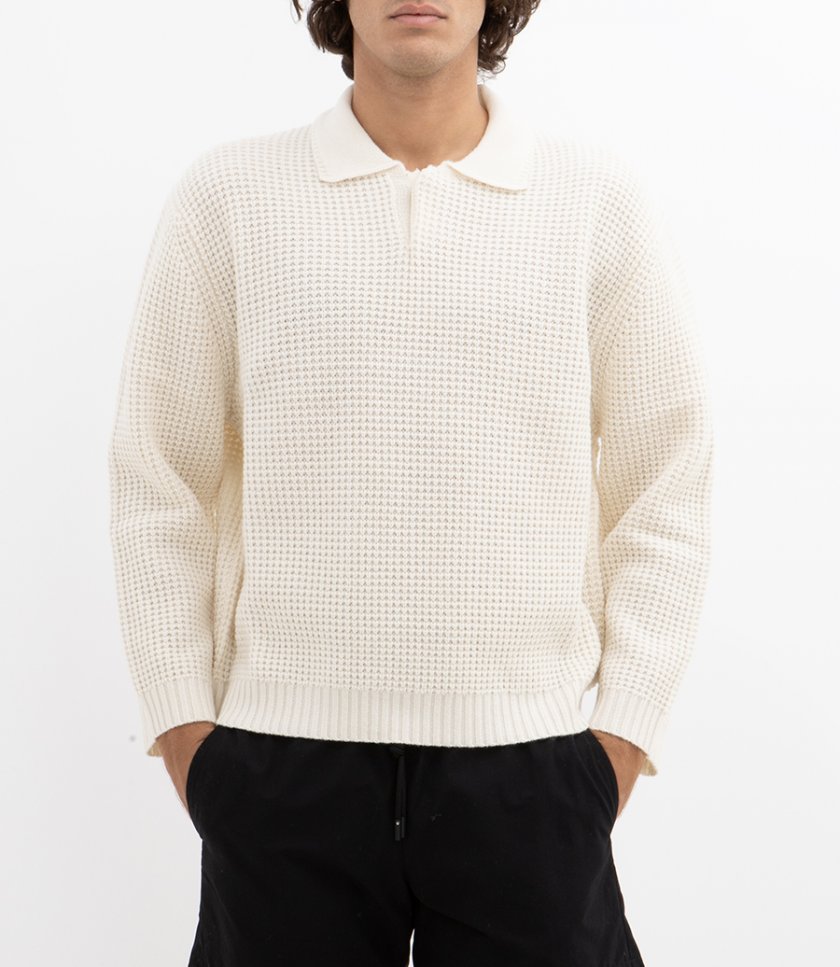 WOOL CASHMERE COLLARED SWEATER