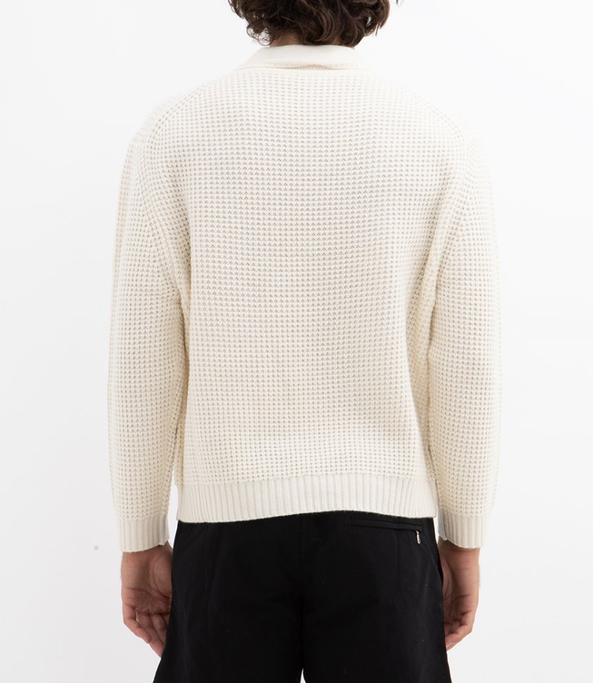 WOOL CASHMERE COLLARED SWEATER