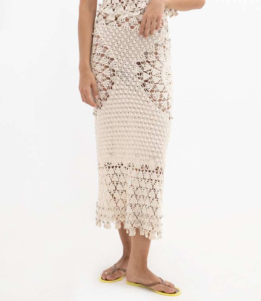 EMBELLISHED CROCHET SKIRT