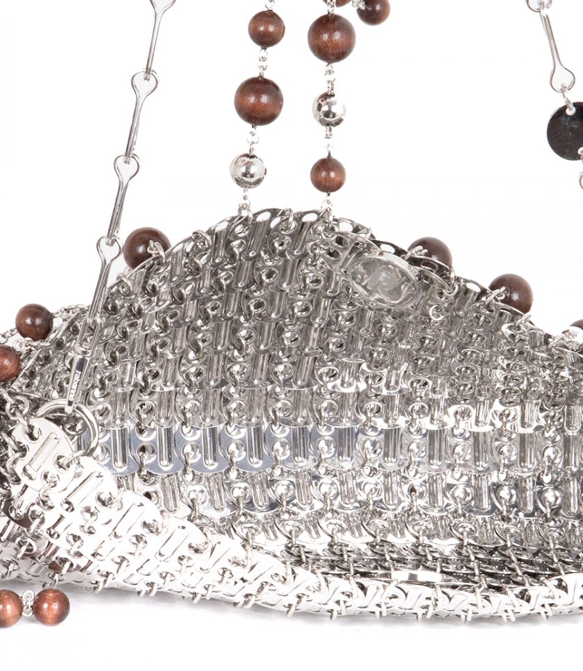 BEAD EMEBLLISHED SILVER 1969 DISCS BAG