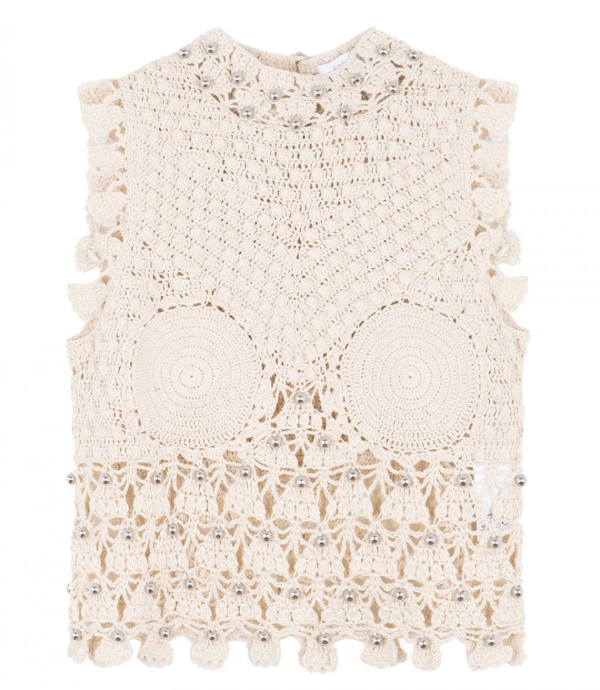EMBELLISHED CROCHET TOP