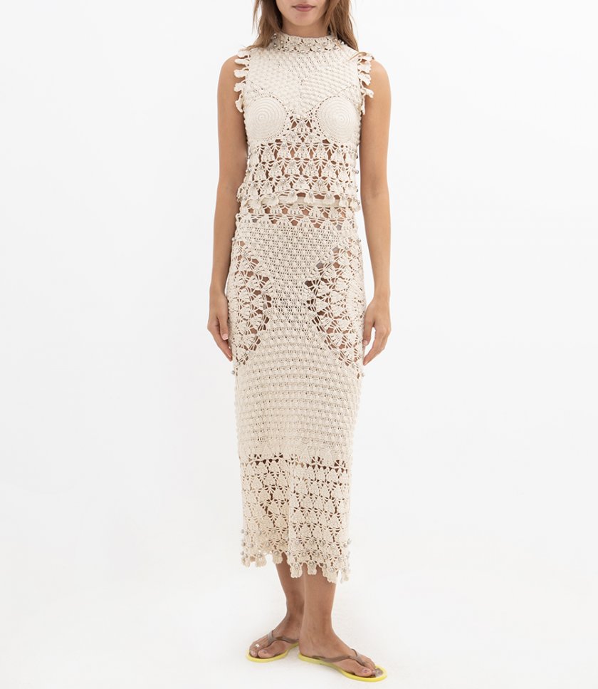 EMBELLISHED CROCHET TOP