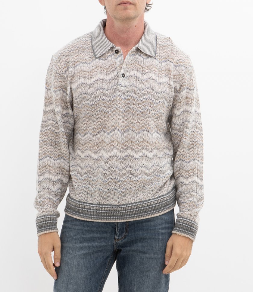 NON TEXTURED CHEVRON LS POLO